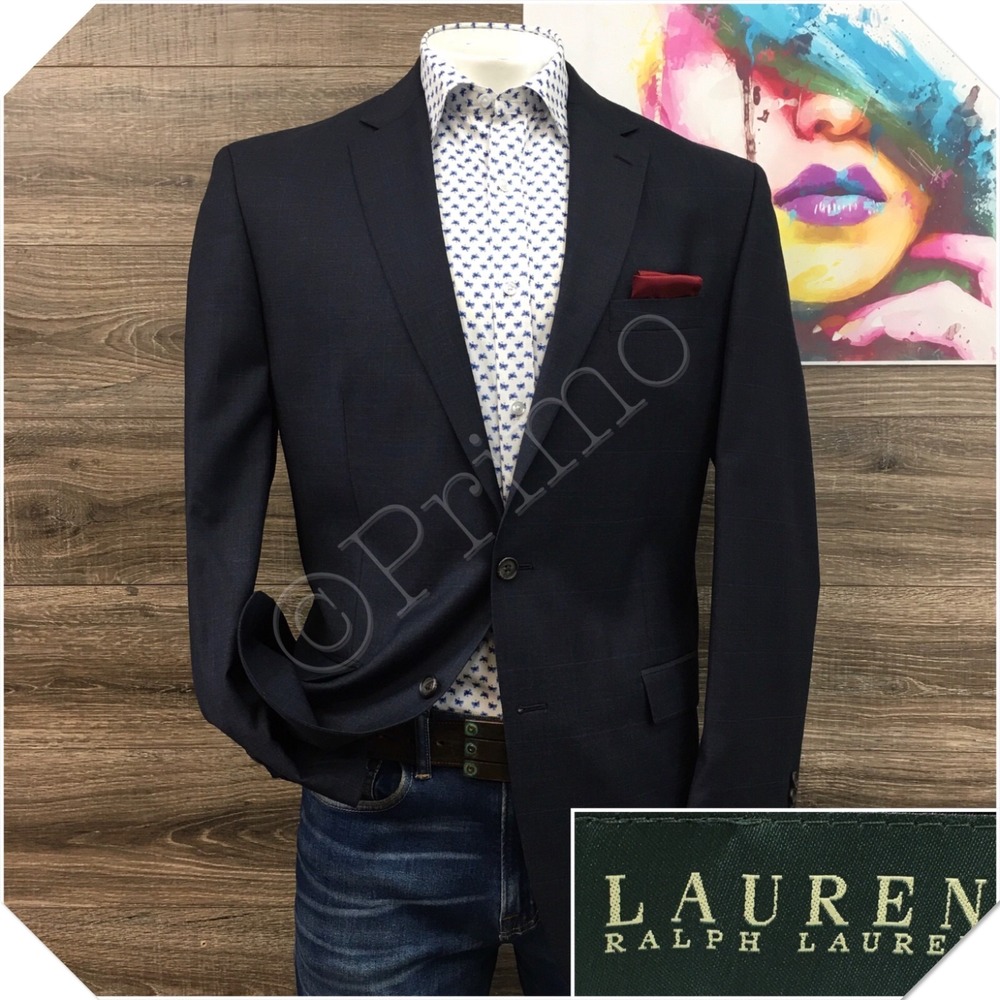 RALPH LAUREN Mens Blazer Sport Coat Casual Jacket Size 44L‎ Classic Wool Suit
